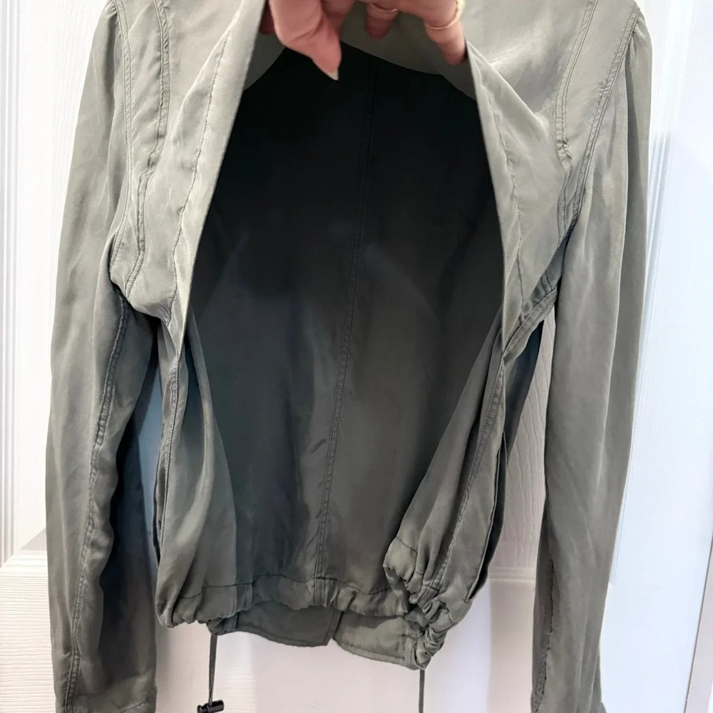 Rails Rowen Jacket Women Small Sage Green Collins Lightweight Utility Drawstring